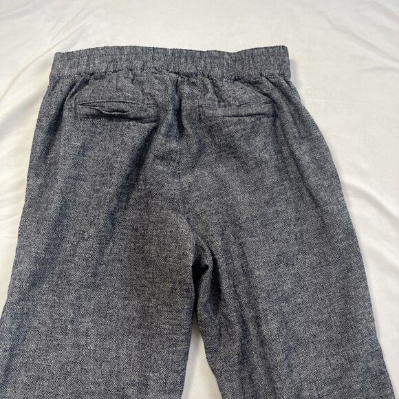 Susina XS Linen Blue Navy Heathered Wide Leg Pull On Drawstring Pants - Picture 9 of 9